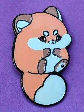 Chubby Cranky Fox Enamel Pin